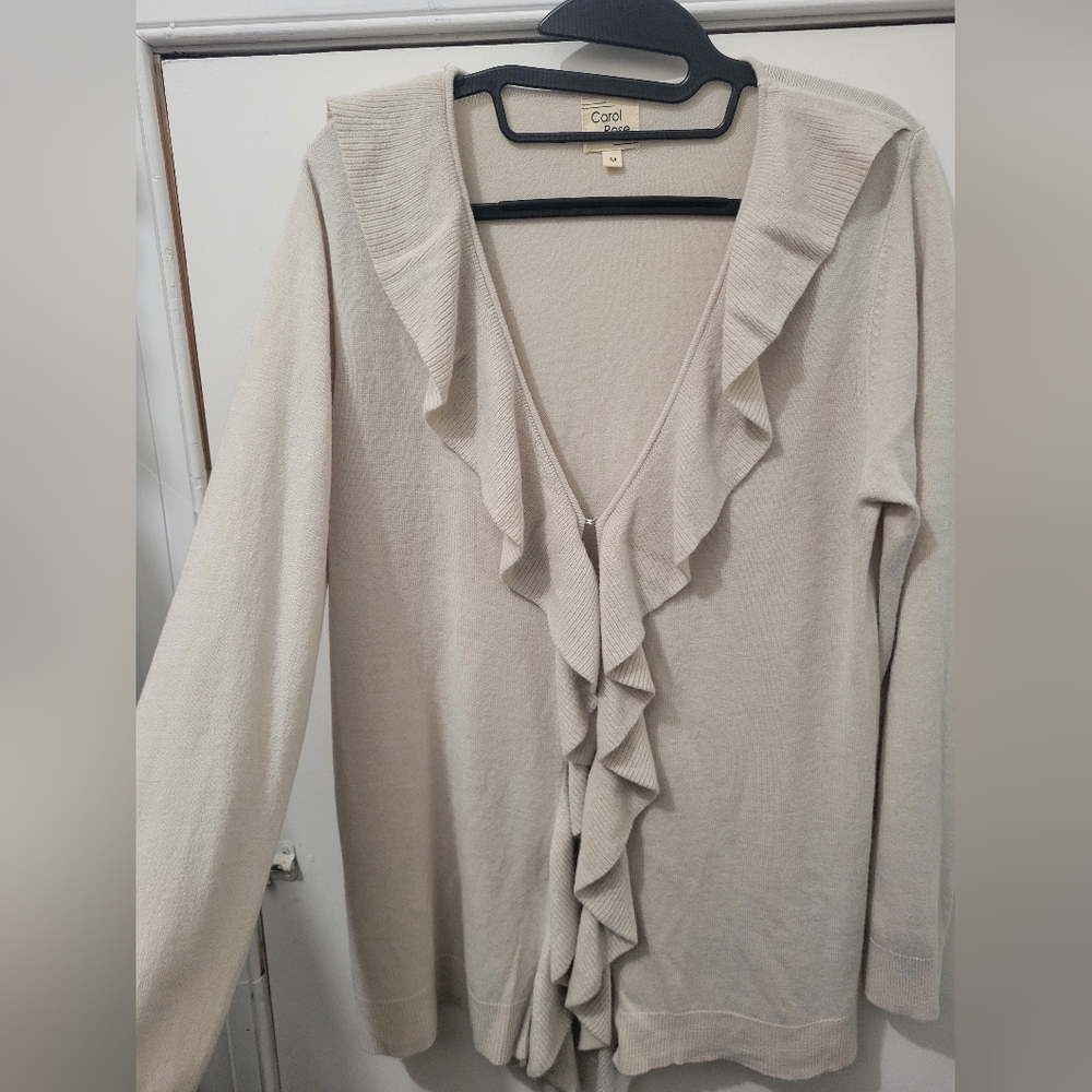 Long sleeve ruffle cardigan medium